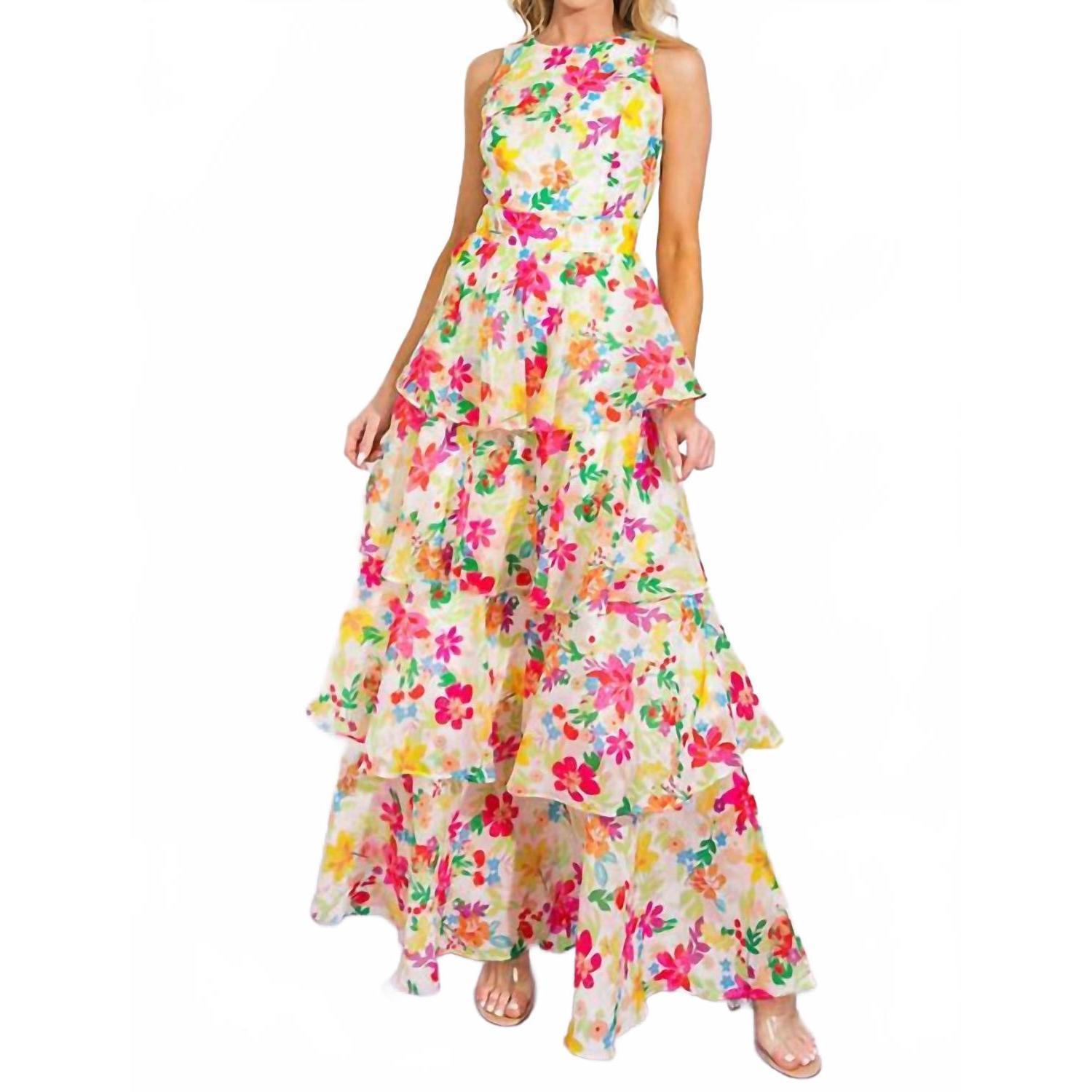 New Flying Tomato Iris Maxi Dress In Multi
